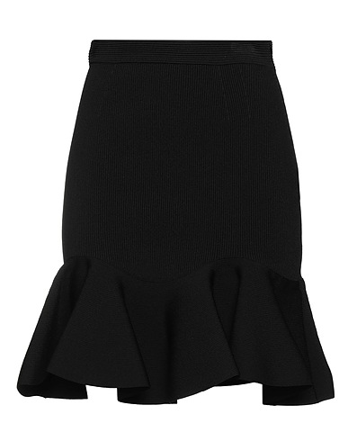 MCQUEEN Mini skirt Black 73% Viscose, 15% Polyester, 11% Polyamide, 1% Elastane
