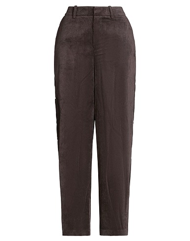 SOMETHINGNEW0803 Casual trouser Dark brown 90% Polyester, 8% Nylon, 2% Elastane