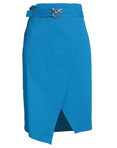 PINKO Gonna midi Azzurro 59% Lino, 38% Viscosa, 3% Elastan