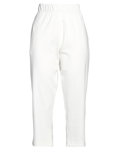 ALESSIO BARDELLE Casual trouser White 64% Polyester, 34% Viscose, 2% Elastane
