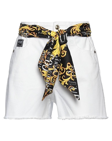 VERSACE JEANS COUTURE Denim shorts White 100% Cotton, Polyester