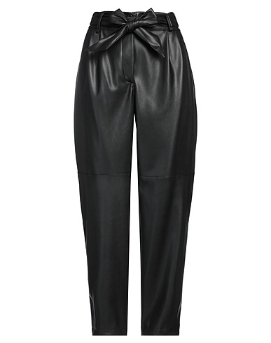 REBEL QUEEN by LIU •JO Casual trouser Black 100% Polyester, Polyurethane coated