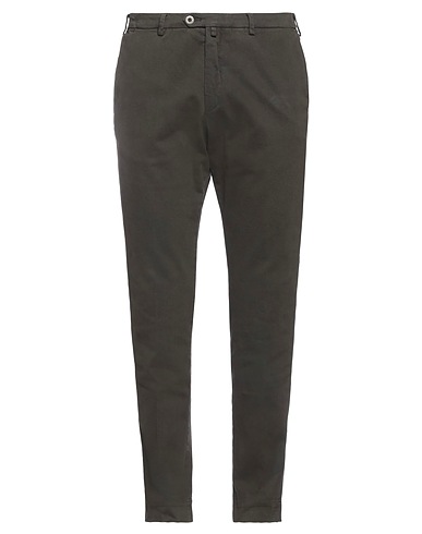 B SETTECENTO Casual trouser Dark brown 98% Cotton, 2% Elastane