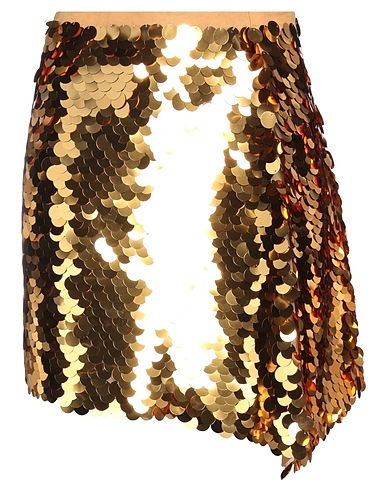 PATRIZIA PEPE Mini skirt Gold 100% Polyester, Polyamide, Terylene