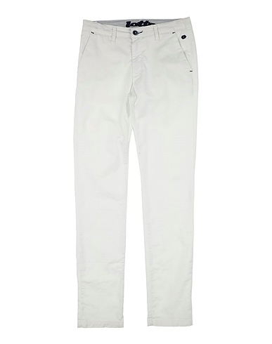 LOTTO Casual trouser White 98% Cotton, 2% Elastane
