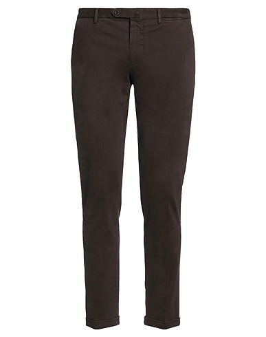 SANTANIELLO Casual pants Dark brown 98% Cotton, 2% Elastane