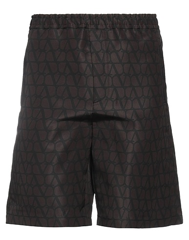 VALENTINO GARAVANI Shorts & Bermuda Dark brown 100% Silk