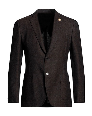 LARDINI Blazer Dark brown 100% Wool