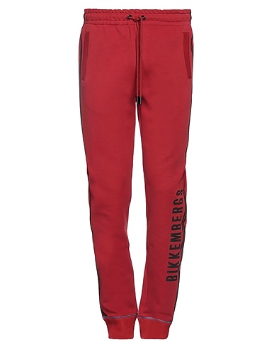 BIKKEMBERGS Casual trouser Brick red 95% Polyester, 5% Elastane