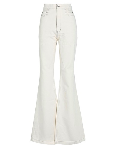DRKSHDW by RICK OWENS Denim trousers Ivory 100% Cotton