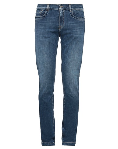 BIKKEMBERGS Denim pants Blue 93% Cotton, 5% Elastomultiester, 2% Elastane