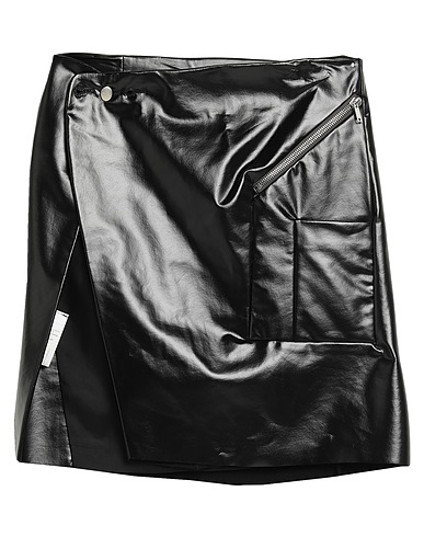 RICK OWENS Midi skirt Black 67% Cotton, 33% Polyurethane