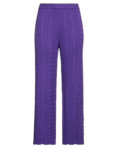 FEDERICO CINA Casual trouser Purple 100% Merino Wool