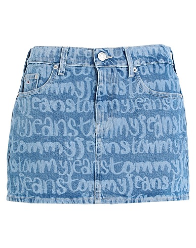 TOMMY JEANS Denim skirt Blue 98% Recycled cotton, 2% Recycled elastane