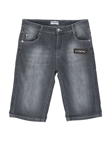 ICEBERG Denim shorts Black 98% Cotton, 2% Elastane