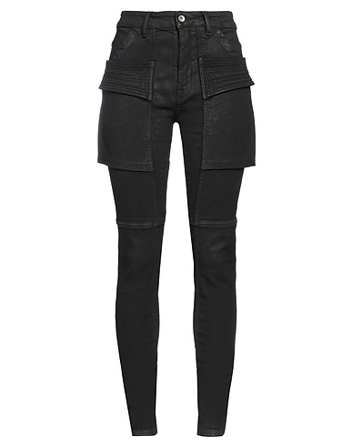 DRKSHDW by RICK OWENS Denim pants Black 91% Cotton, 6% Elastomultiester, 3% Rubber