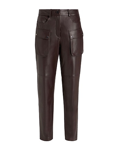 8 by YOOX Pantalone LEATHER SLIM-FIT CARGO PANTS
 Testa di moro 100% Pelle di agnello