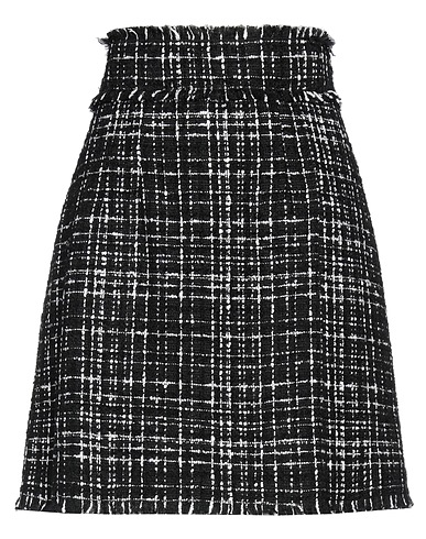 DOLCE&GABBANA Mini skirt Black 41% Cotton, 39% Synthetic fibers, 7% Alpaca wool, 7% Mohair wool, 6% Wool