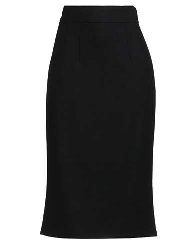 DOLCE&GABBANA Midi skirt Black 95% Wool, 3% Polyamide, 2% Elastane