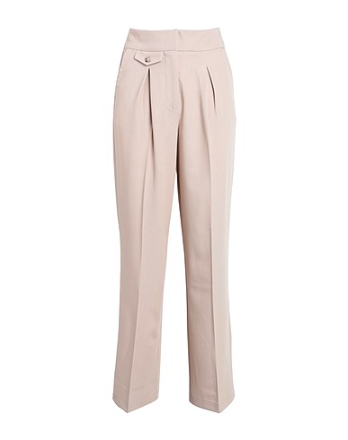 VILA Casual pants Beige 50% Recycled polyester, 25% Polyester, 21% Viscose, 4% Elastane