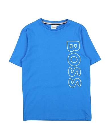 BOSS T-shirt Blu 100% Cotone, Elastan