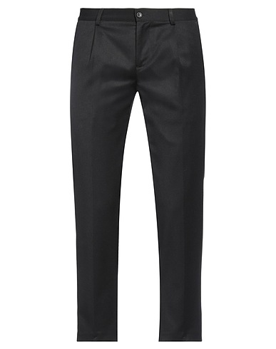 DANIELE ALESSANDRINI HOMME Casual trouser Black 70% Polyester, 28% Viscose, 2% Elastane