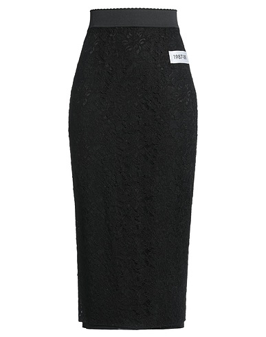 DOLCE&GABBANA Midi skirt Black 63% Viscose, 31% Polyamide, 6% Elastane