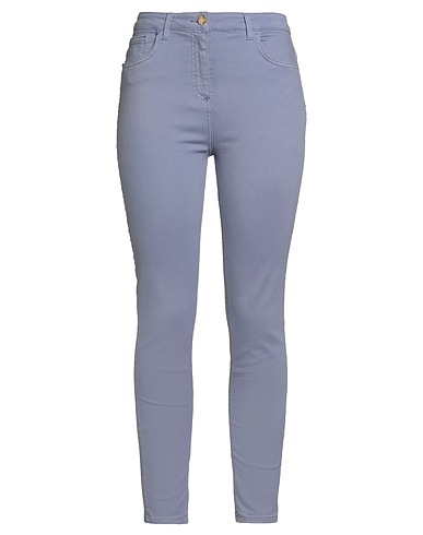 ELISABETTA FRANCHI Denim pants Lilac 92% Cotton, 6% Elastomultiester, 2% Elastane