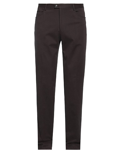 PAL ZILERI Casual trouser Dark brown 98% Cotton, 2% Elastane