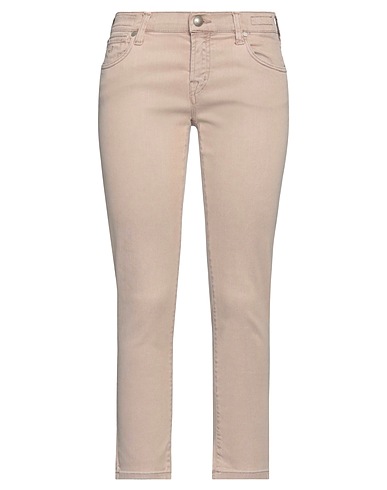 JACOB COHЁN Denim trousers Beige 70% Lyocell, 28% Cotton, 2% Elastane