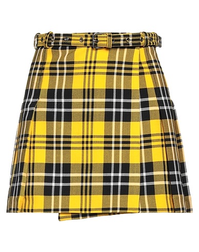 DIOR Mini skirt Yellow 100% Wool