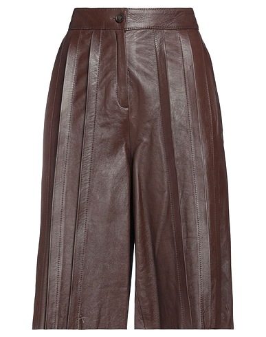 GOLDEN GOOSE Casual pants Dark brown 100% Ovine leather