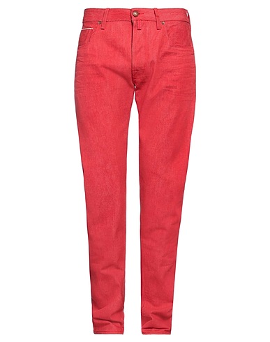 JACOB COHЁN Denim pants Red 100% Cotton