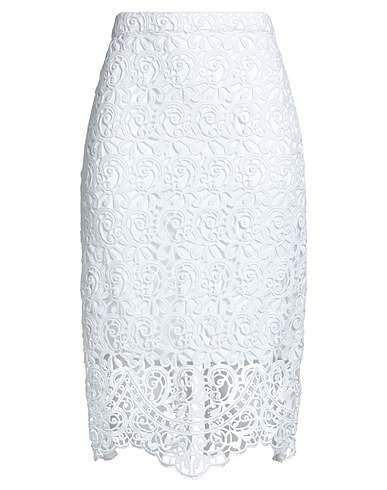 BURBERRY Midi skirt White 86% Cotton, 14% Polyester