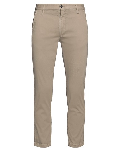 GREY DANIELE ALESSANDRINI Casual trouser Sage green 97% Cotton, 3% Elastane