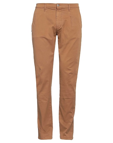 GREY DANIELE ALESSANDRINI Casual pants Tan 98% Cotton, 2% Elastane