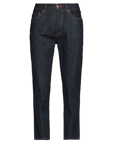 EMPORIO ARMANI Denim trousers Blue 83% Cotton, 17% Paper, Soft Leather