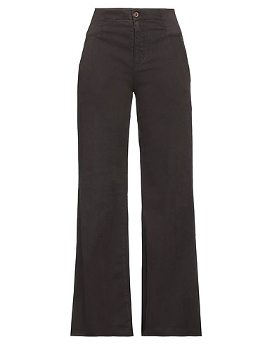 EUROPEAN CULTURE Casual trouser Dark brown 98% Cotton, 2% Elastane