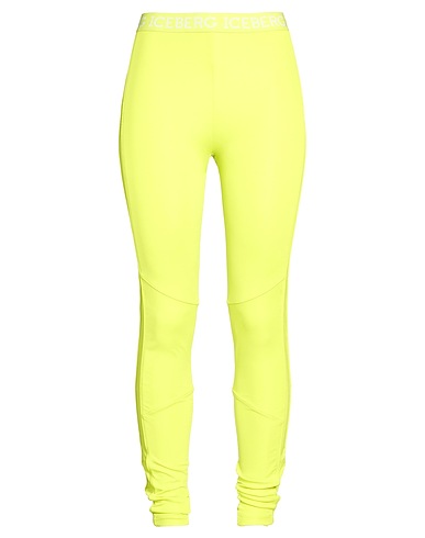 ICEBERG Athletic leggings Lime green 82% Polyester, 18% Elastane