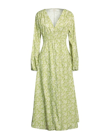 MASSIMO ALBA Long dress Light green 100% Cotton