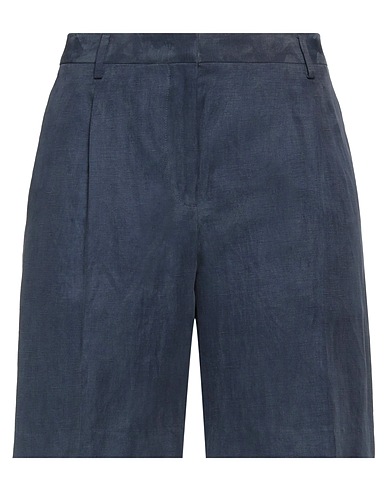 LARDINI Shorts & Bermuda Slate blue 51% Viscose, 31% Linen, 18% Cotton