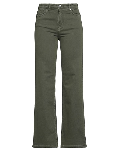 TAKE-TWO Casual trouser Military green 98% Cotton, 2% Elastane