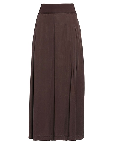EUROPEAN CULTURE Midi skirt Dark brown 86% Lyocell, 13% Cotton, 1% Elastane