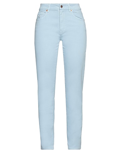 EUROPEAN CULTURE Casual trouser Sky blue 93% Cotton, 5% Polyester, 2% Elastane