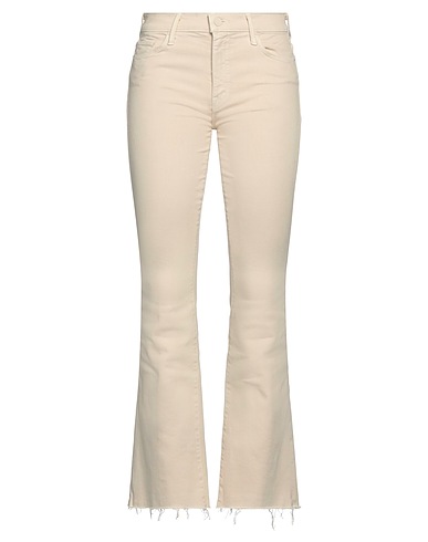 MOTHER Denim trousers Beige 94% Cotton, 4% Polyester, 2% Elastane