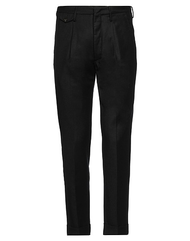 MICHAEL COAL Casual pants Black 99% Virgin Wool, 1% Elastane