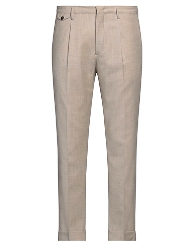 MICHAEL COAL Casual pants Beige 99% Virgin Wool, 1% Elastane