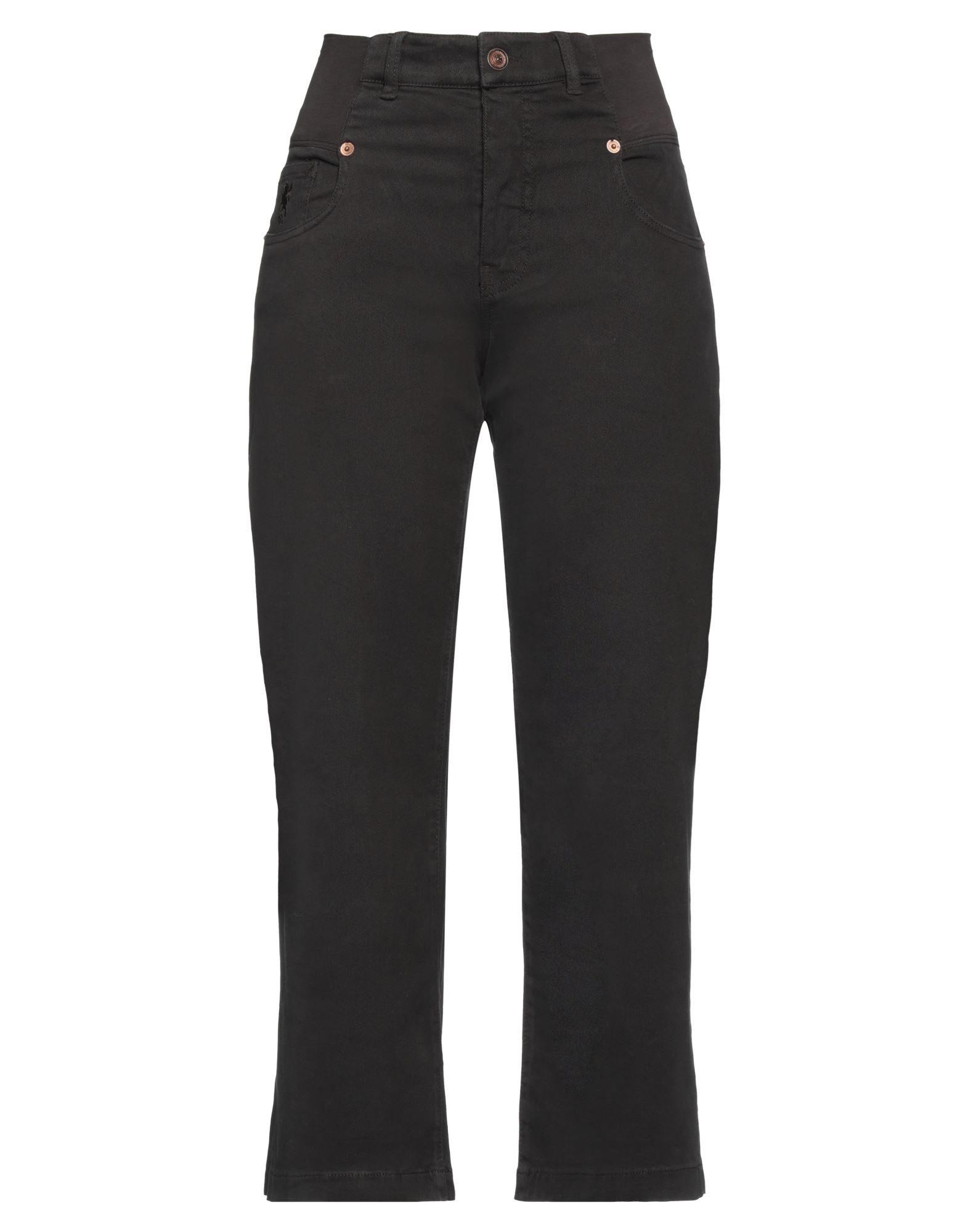 EUROPEAN CULTURE Casual trouser Dark brown 93% Cotton, 5% Polyester, 2% Elastane