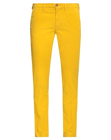 40WEFT Casual trouser Yellow 97% Cotton, 3% Elastane