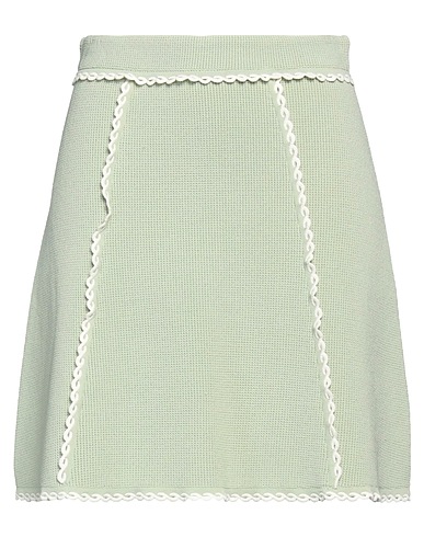 SANDRO Mini skirt Sage green 57% Viscose, 42% Polyamide, 1% Elastane